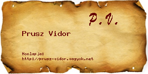 Prusz Vidor névjegykártya